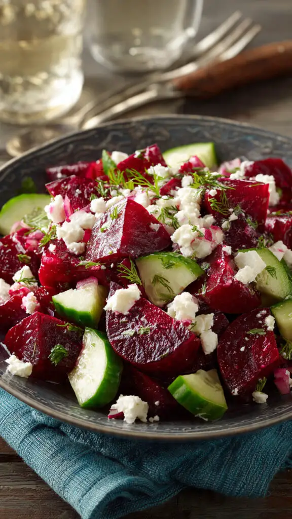 Cozy Beet Salad With Feta And Cucumbers