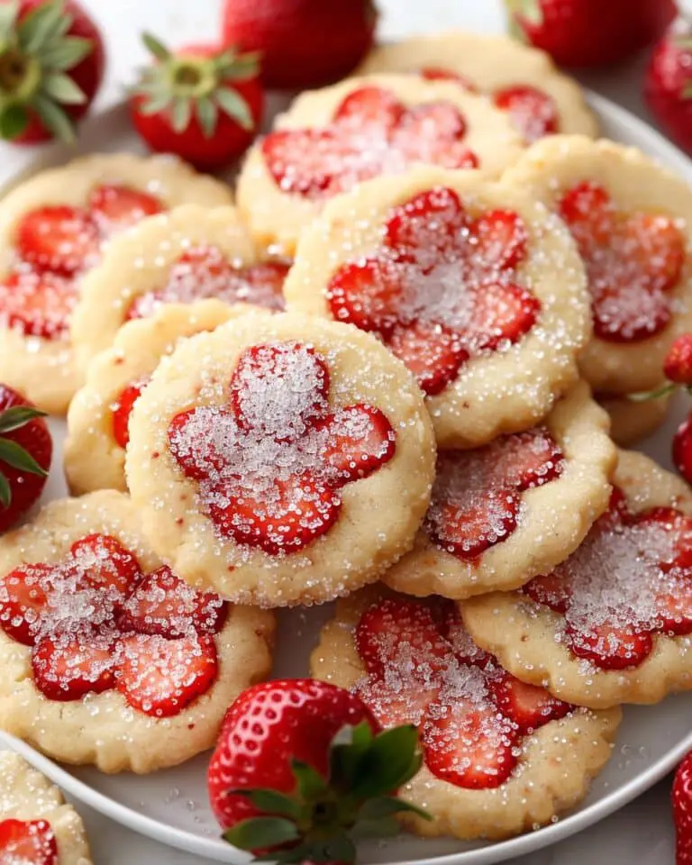 Strawberry Sugar Cookies with Sparkling Strawberry Sugar