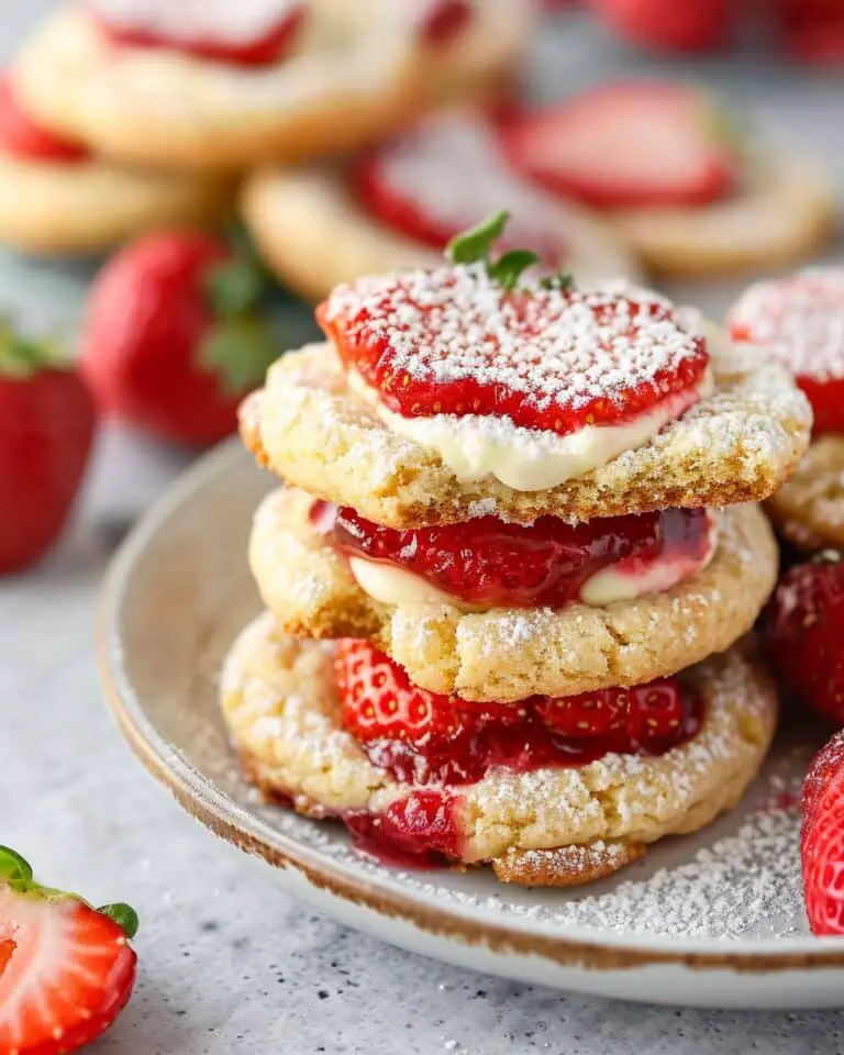 Strawberry Cheesecake Cookies Recipe with Homemade Jam