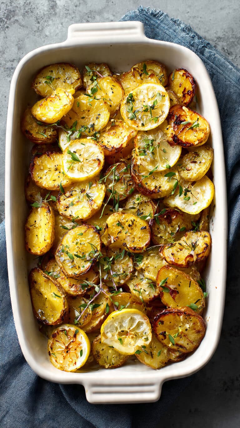 Crispy Greek Potatoes With Lemon Flavor