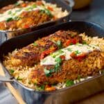 High Protein Creamy Cajun Chicken with Garlic Rice