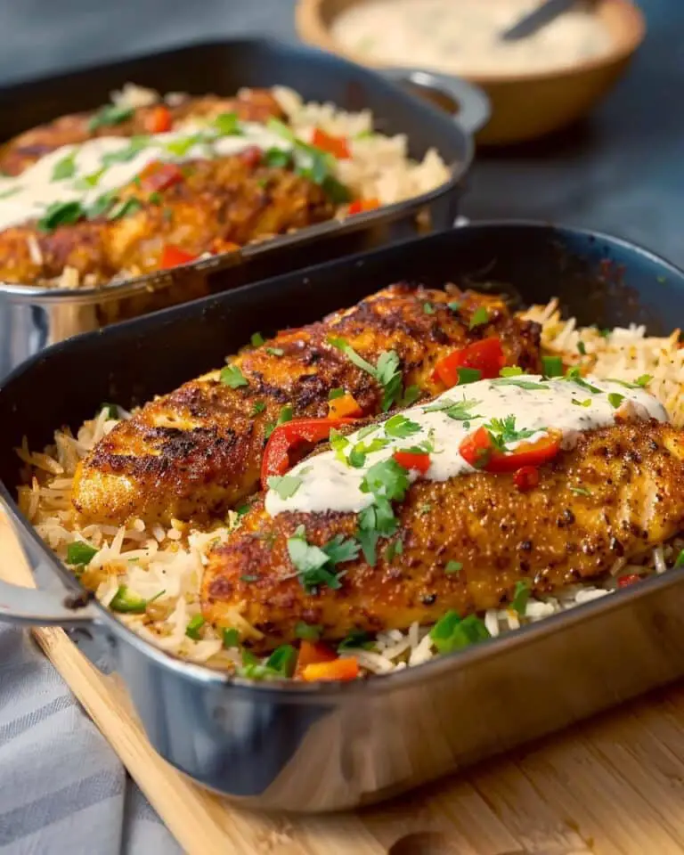 High Protein Creamy Cajun Chicken with Garlic Rice