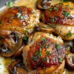 Creamy Garlic Mushroom Chicken Thighs
