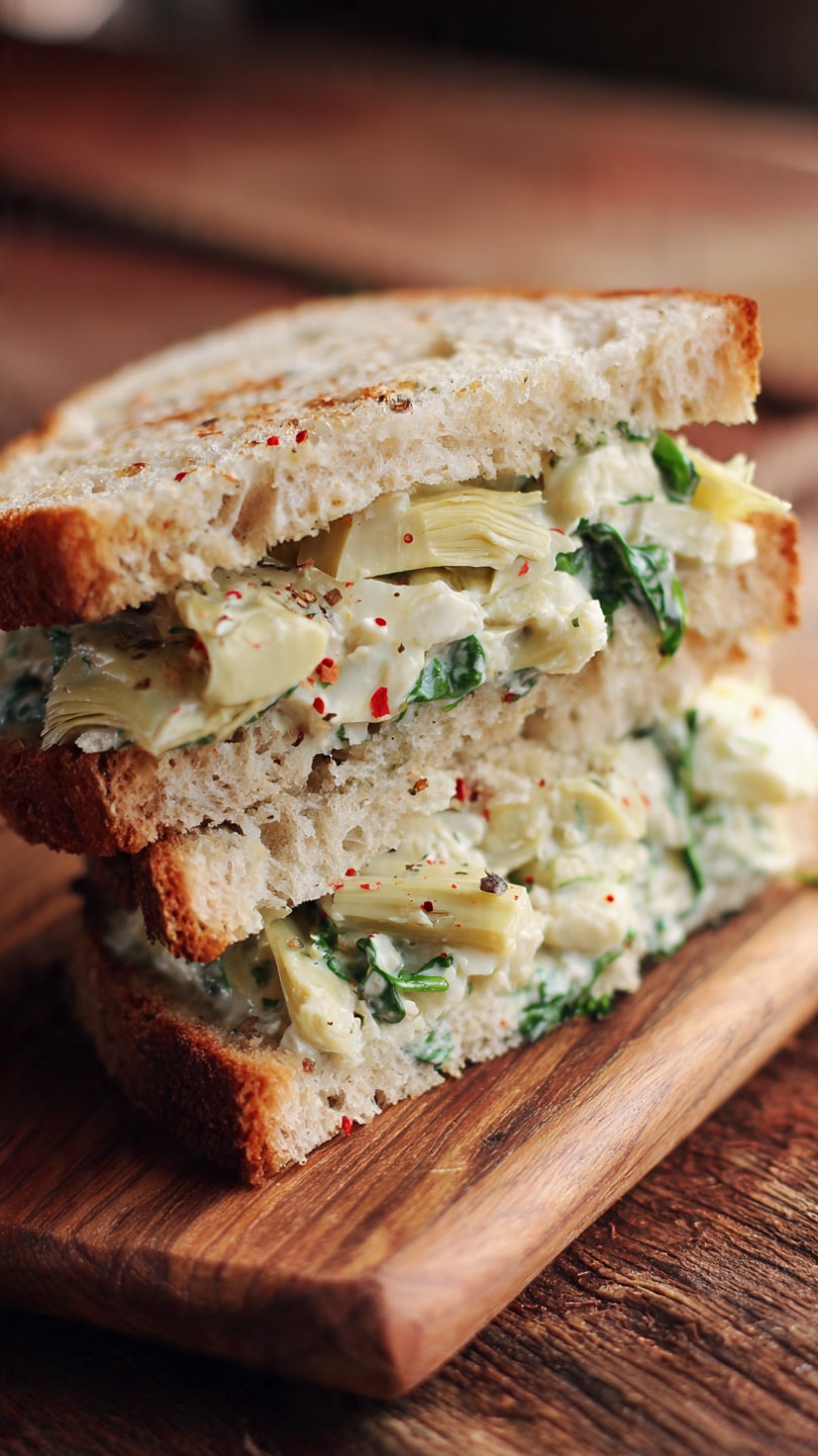 Spinach Artichoke White Bean Sandwich
