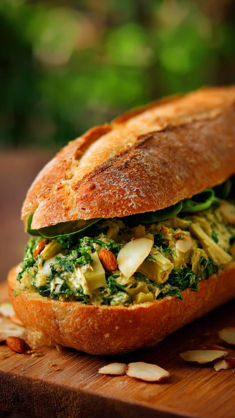 Spinach Artichoke White Bean Sandwich