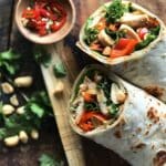 Thai Peanut Chicken Wraps