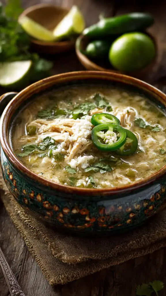 Cozy Crock Pot Green Enchilada Chicken Soup