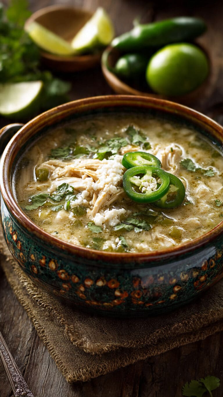 Cozy Crock Pot Green Enchilada Chicken Soup