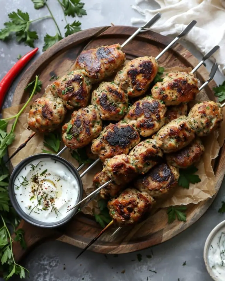Irresistible Chicken Kofta with Creamy Garlic Yogurt Sauce