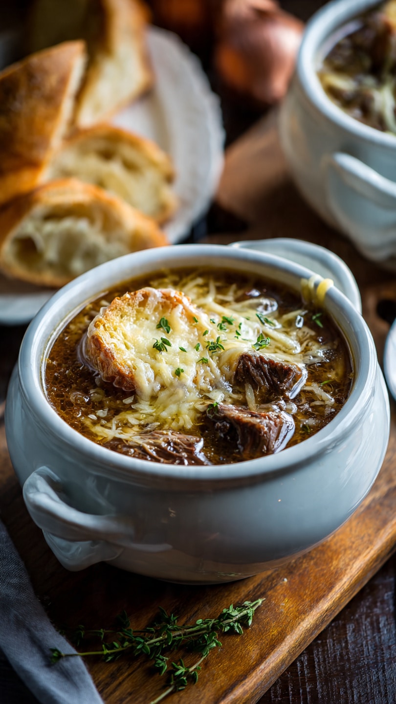 French Onion Beef Short Rib Soup