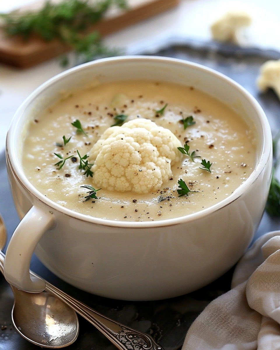 Healthy Mediterranean Cauliflower Soup