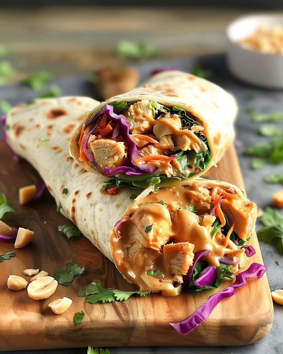 Thai Peanut Chicken Wraps