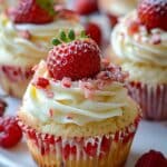 White Chocolate Strawberry Cupcakes