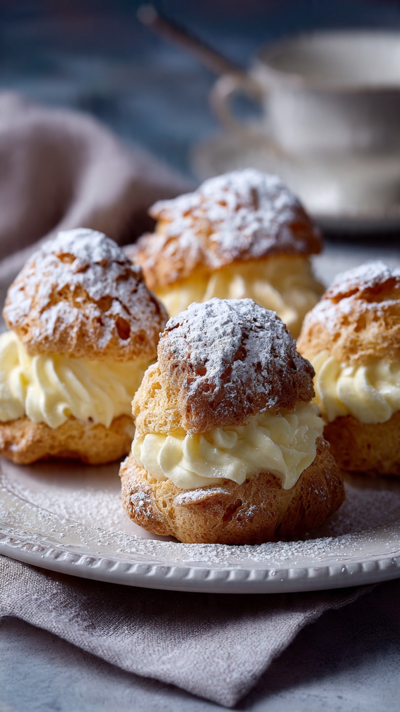 Special Italian Cream Puffs with Custard Filling