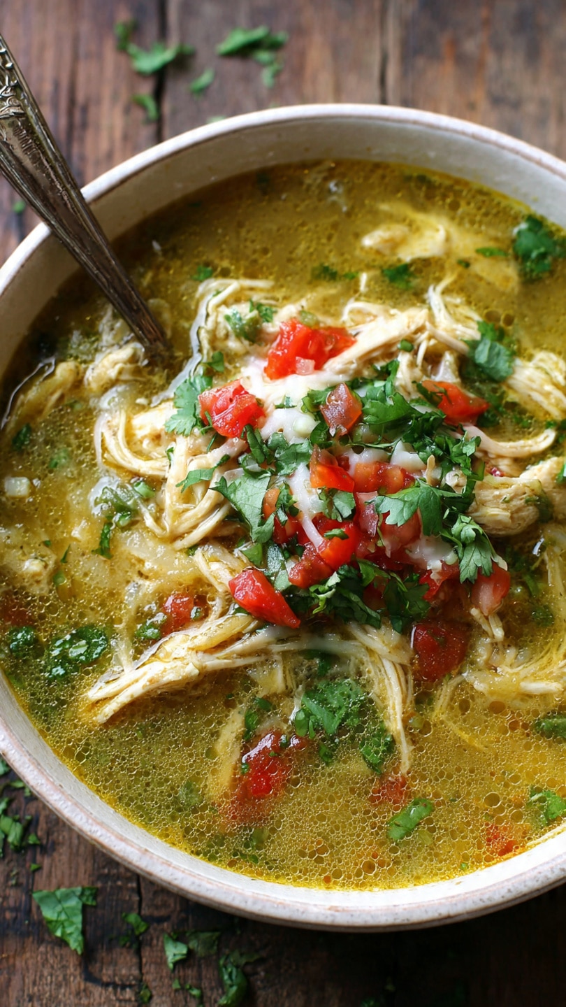 Cozy Crock Pot Green Enchilada Chicken Soup