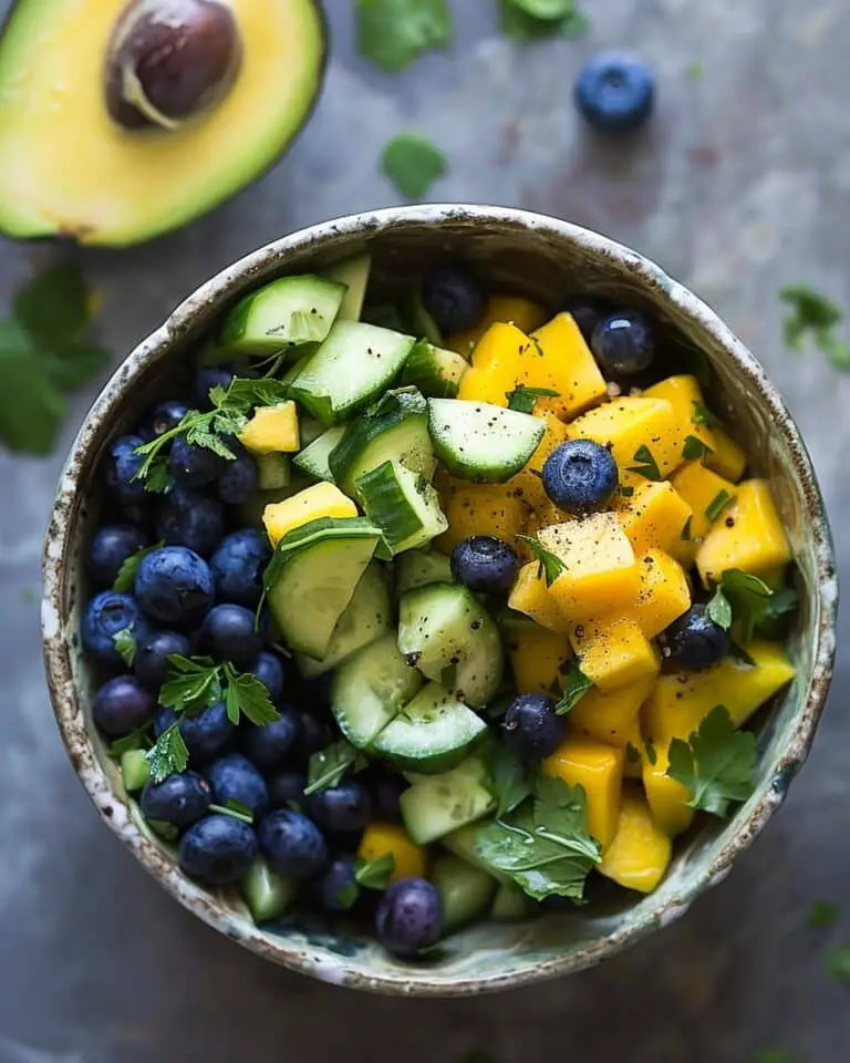 Mango Cucumber Salad with Blueberries and Avocado