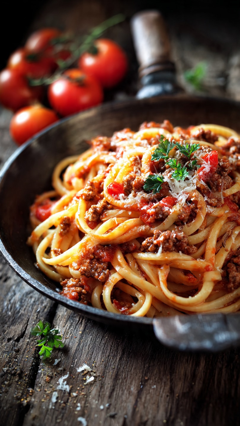 Beef Pasta Recipe in Tomato Sauce