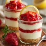 Healthy No-Bake Strawberry Lemon Cheesecake Jars