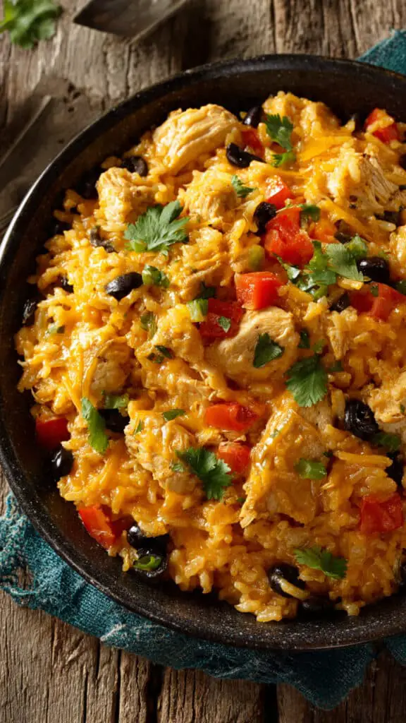 One-Pot Cheesy Southwest Chicken and Rice