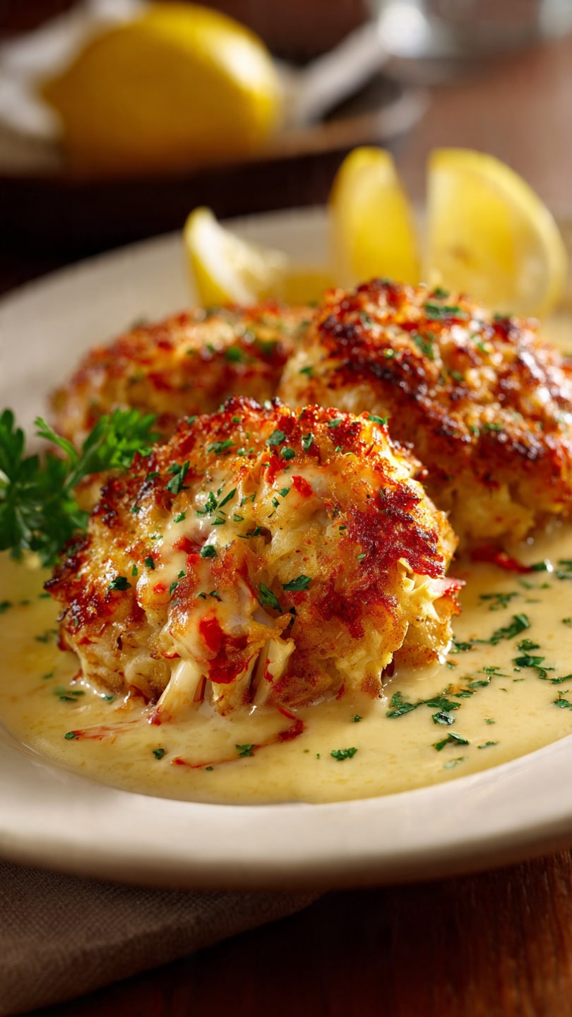 Ruth’s Chris Crab Cakes with Lemon Butter Sauce