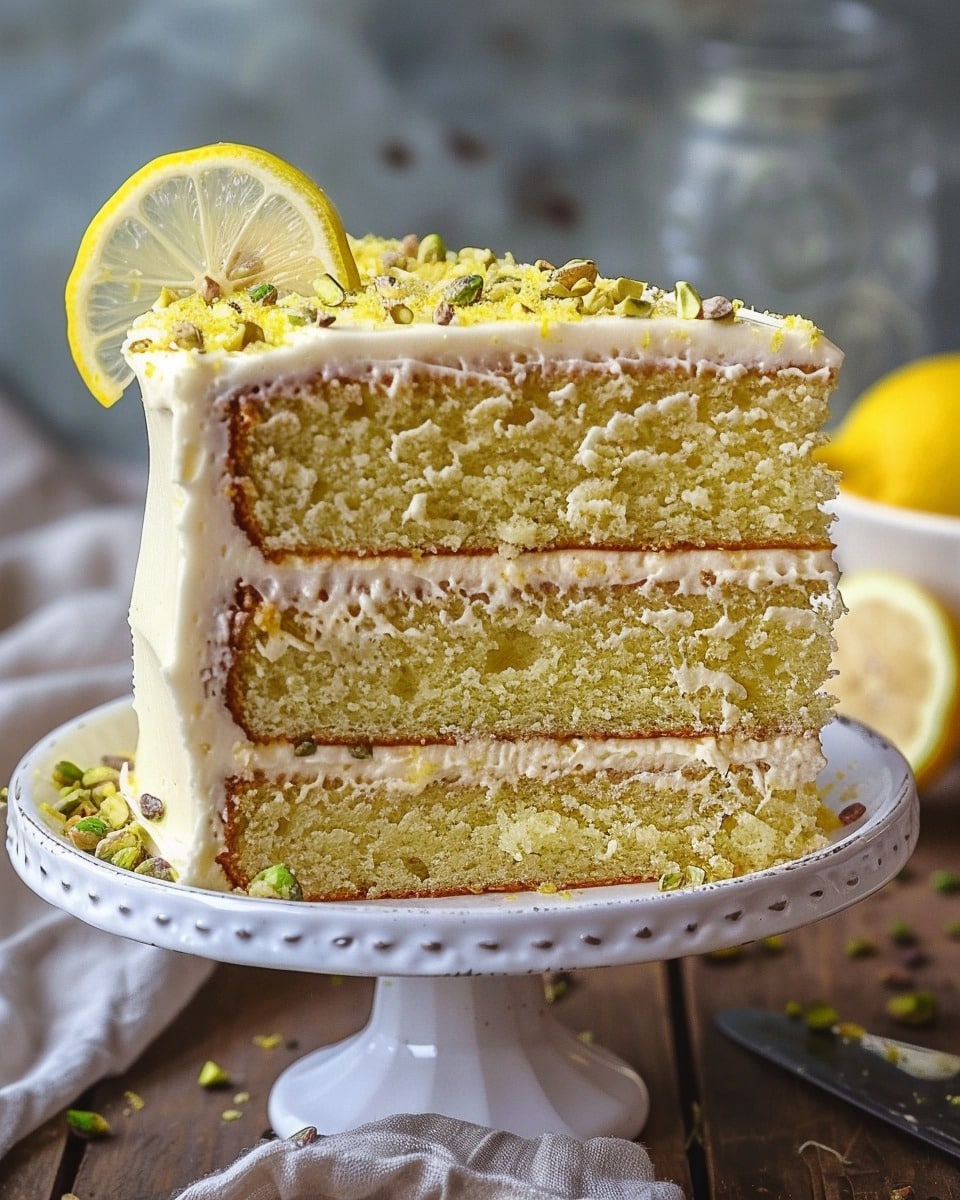 Lemon Pistachio Cake with Lovely Lemon Frosting
