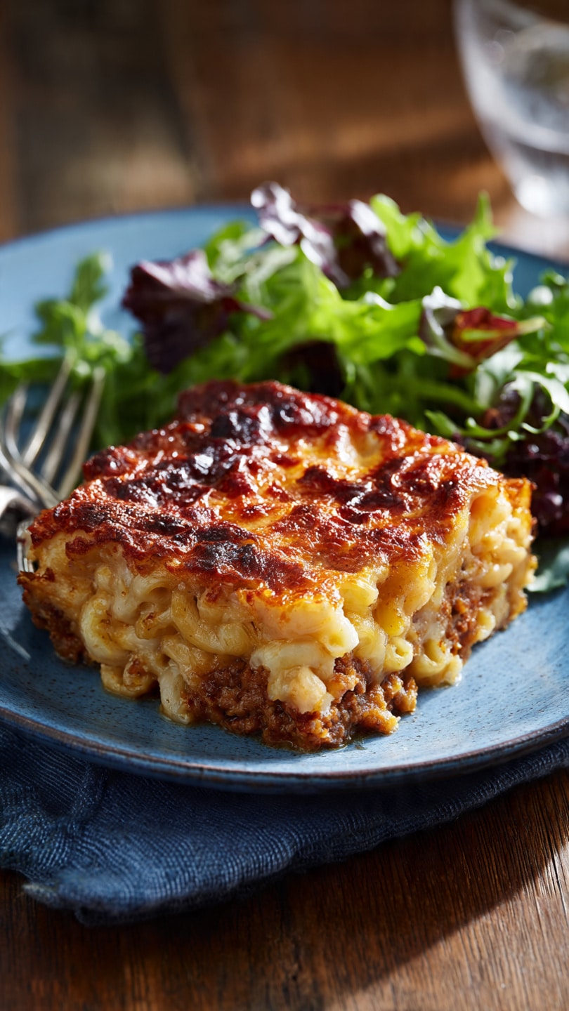 Mac and Cheese Meatloaf Casserole