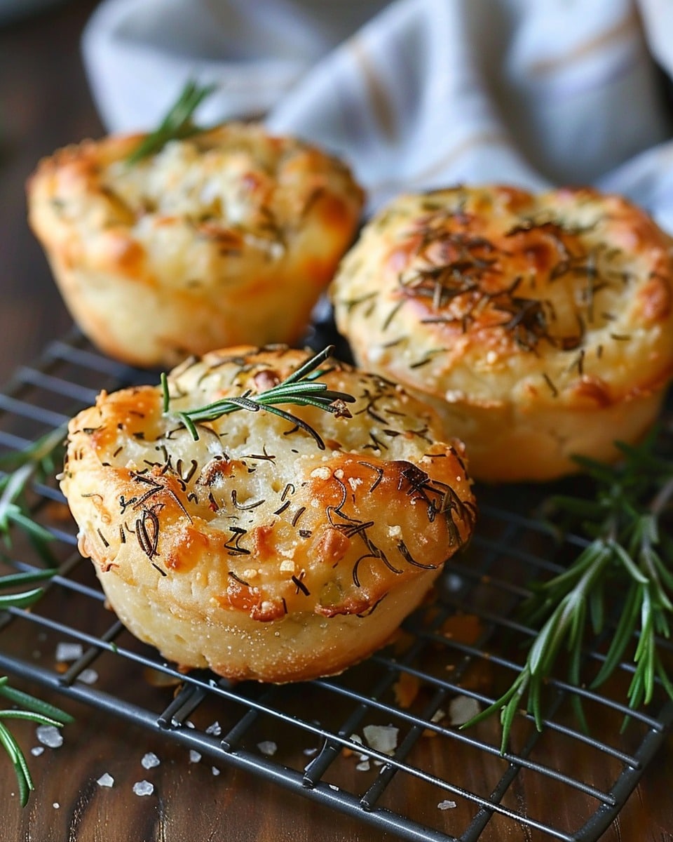 Easy Garlic Rosemary Focaccia Muffins