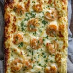 Shrimp Lasagna with White Sauce and Cheese