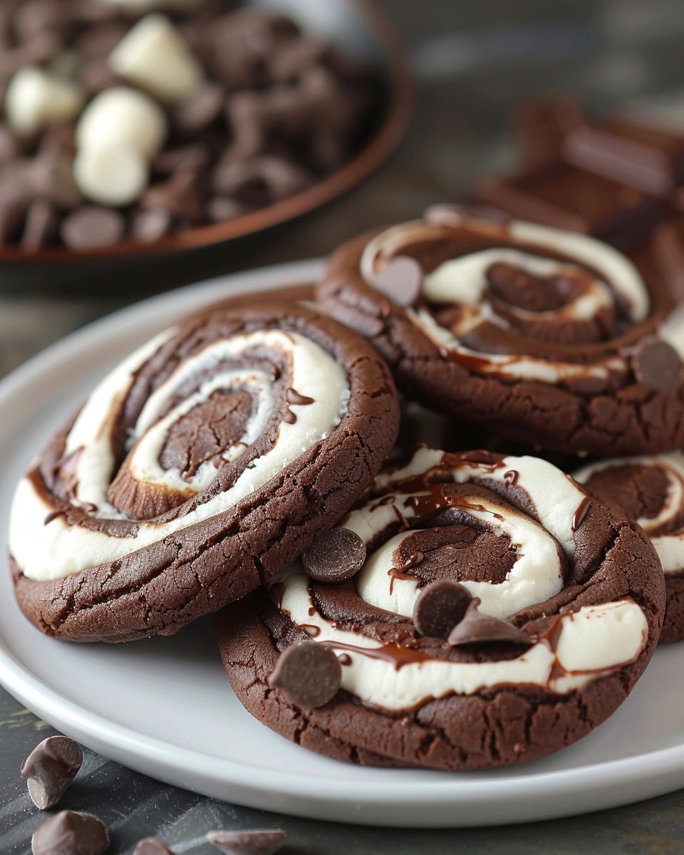 Chocolate Marshmallow Swirl Cookies