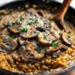 Cozy Lentil Mushroom Stroganoff
