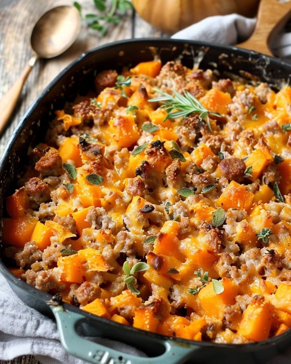Cozy Butternut Squash & Sausage Casserole