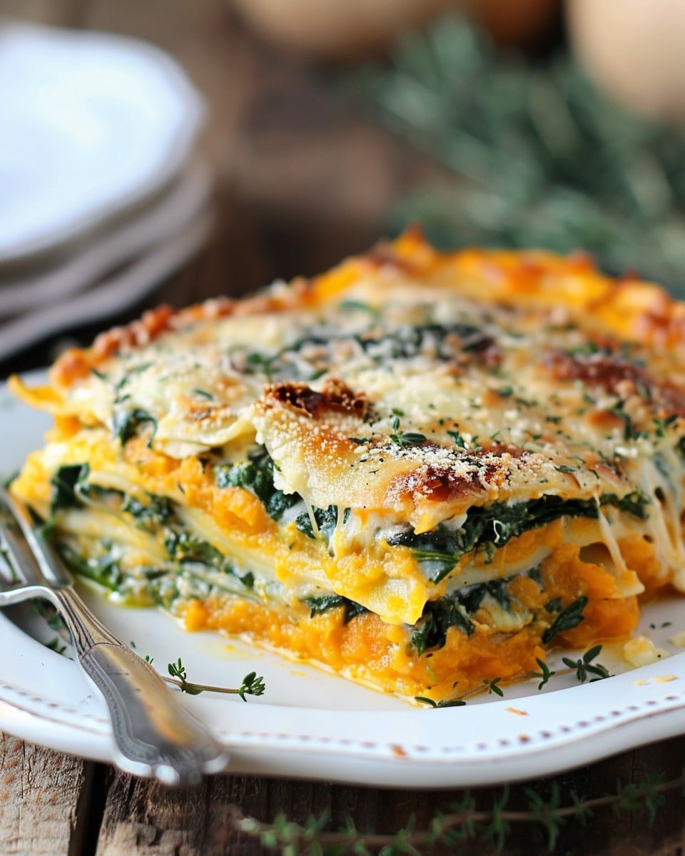 Butternut Squash and Spinach 3-Cheese Lasagna