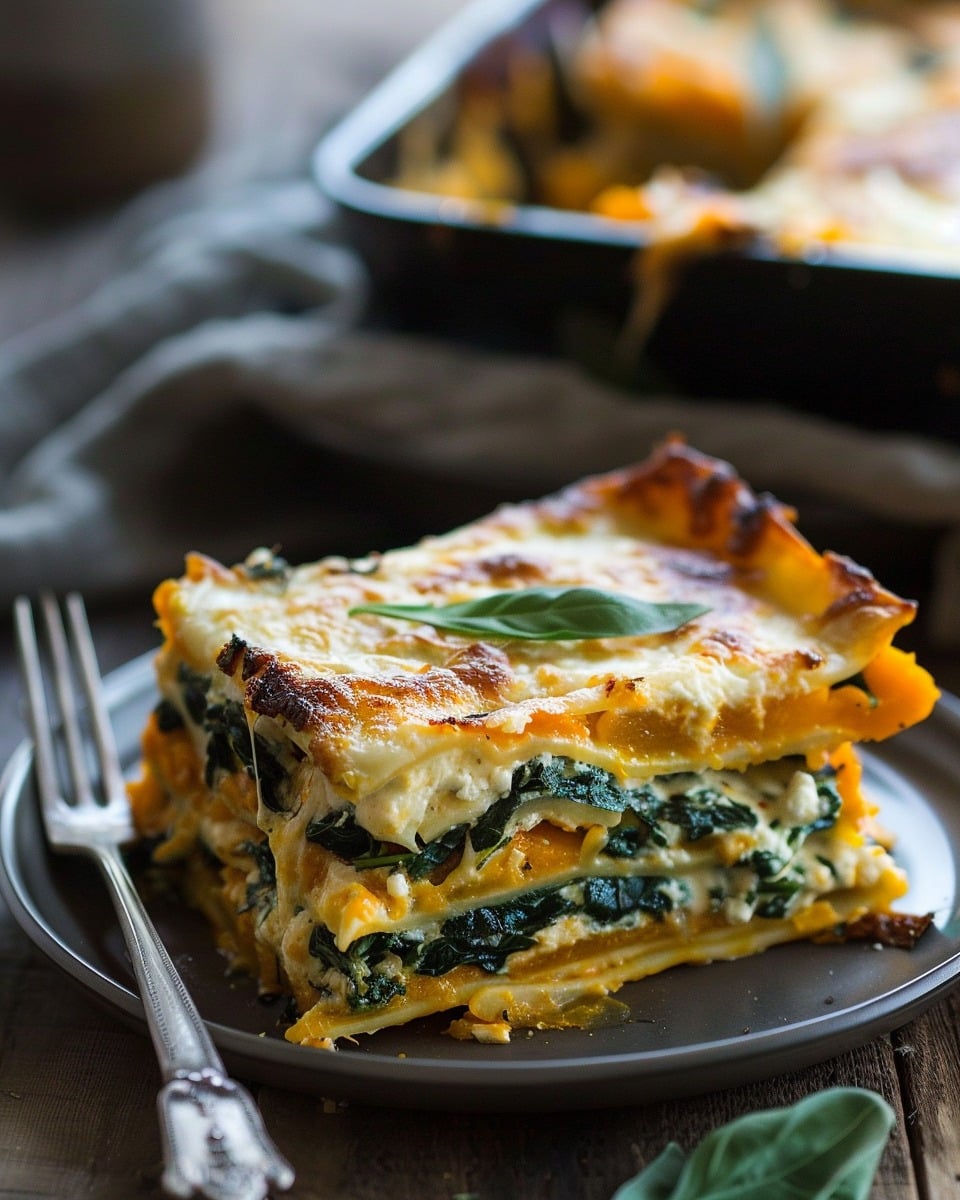 Butternut Squash and Spinach 3-Cheese Lasagna
