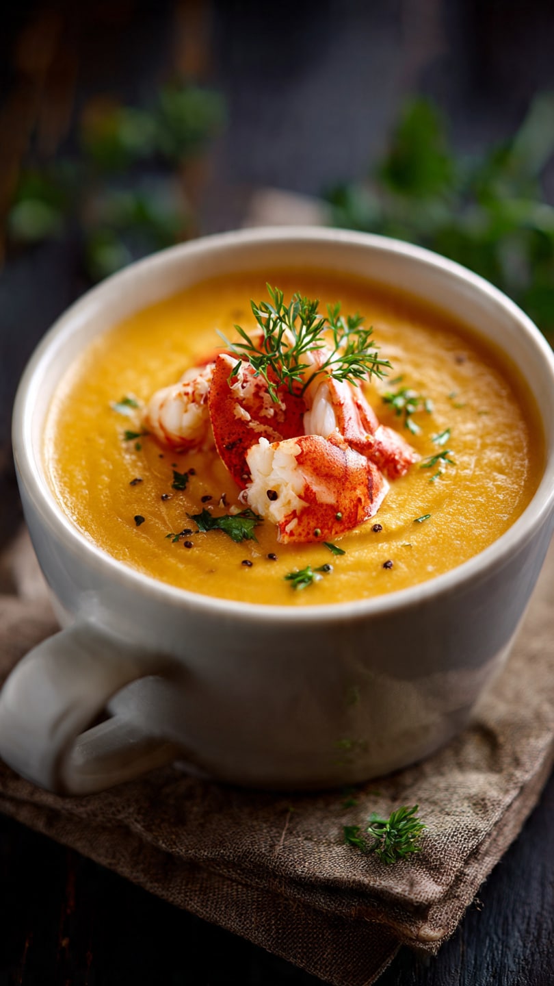 Seafood Bisque with Crab, Shrimp, and Lobster