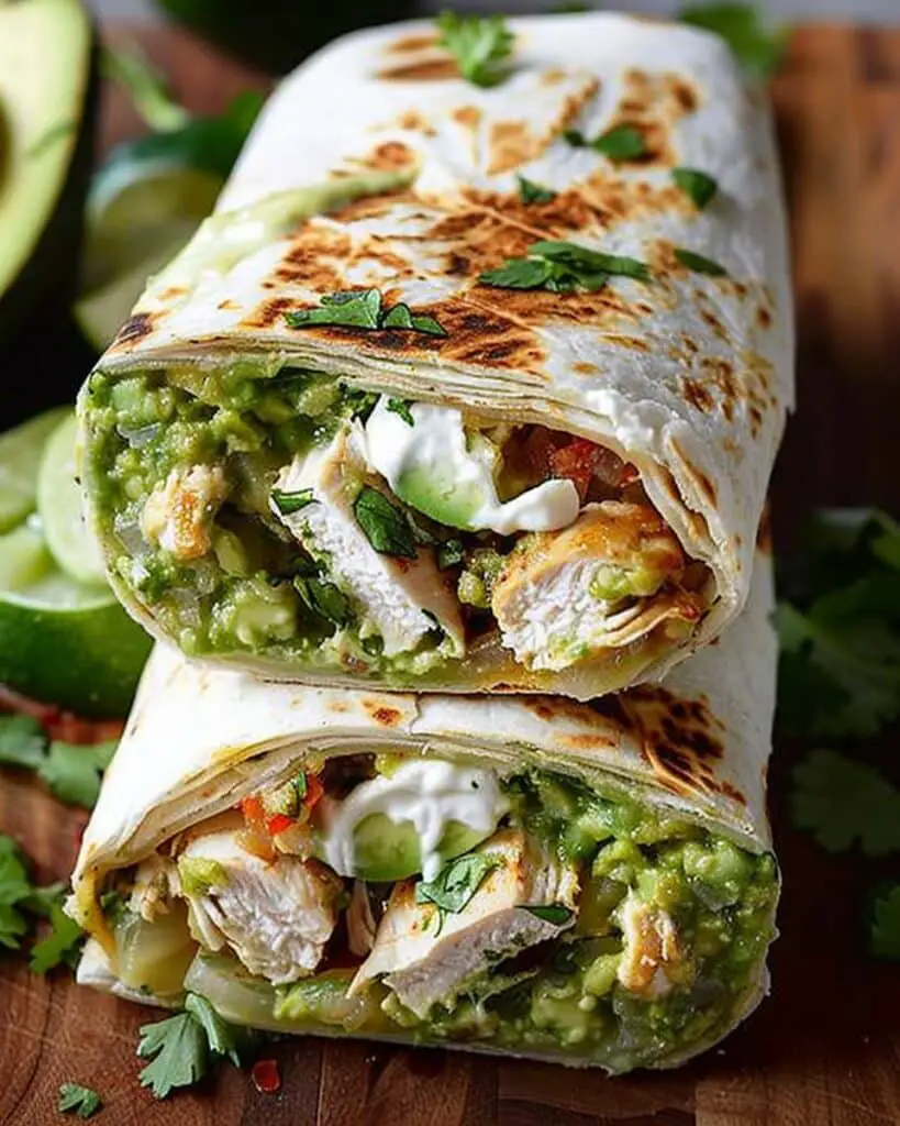 Chicken and Avocado Burritos with Fresh Herbs