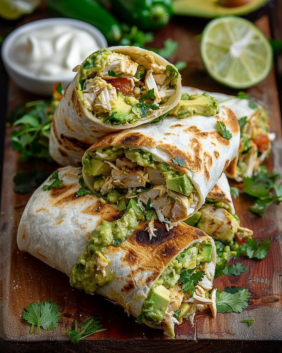 Chicken and Avocado Burritos with Fresh Herbs
