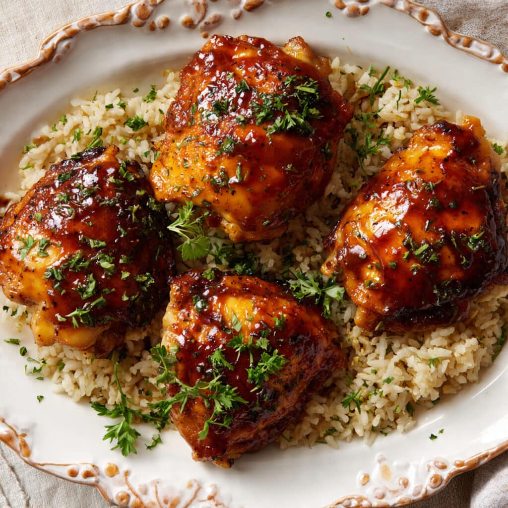Crockpot Carolina Gold BBQ Chicken Thighs