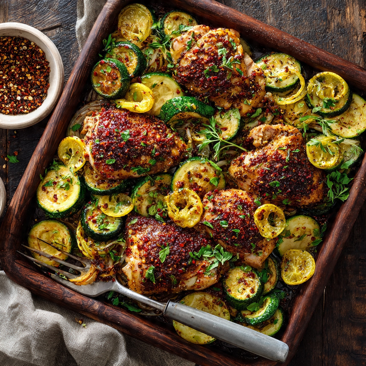 Sheet Pan Mediterranean Chicken and Zucchini