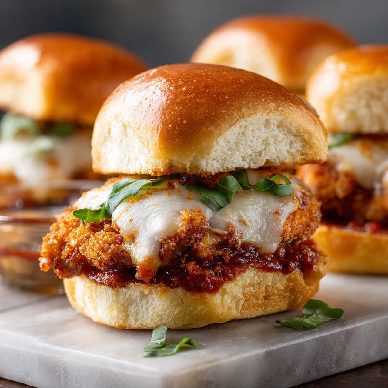 Crispy Chicken Parmesan Sliders