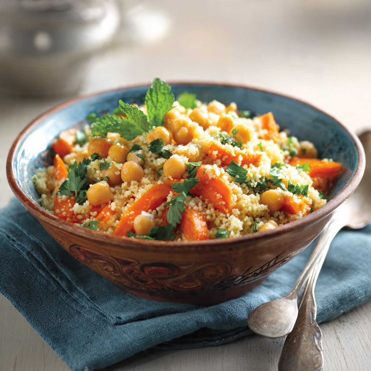 Moroccan-Spiced Chickpea and Carrot Couscous Salad
