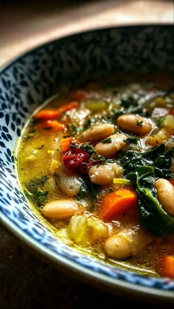 Rustic White Bean Soup with Garden Vegetables
