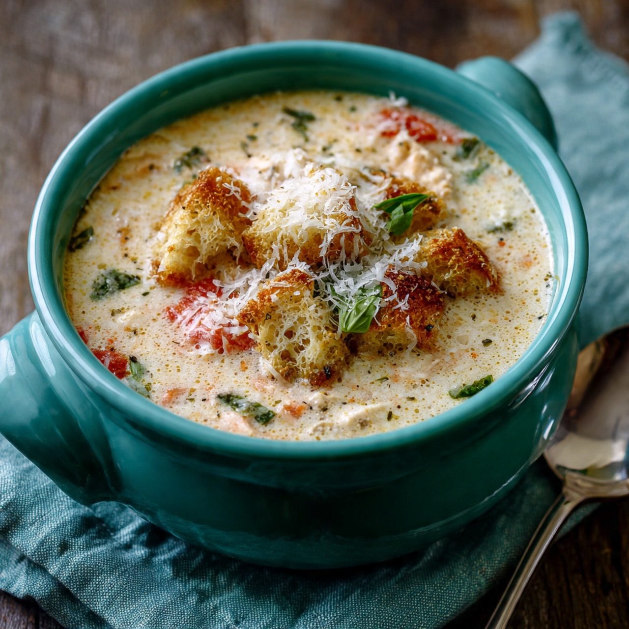 Crock Pot Creamy Chicken Parmesan Soup