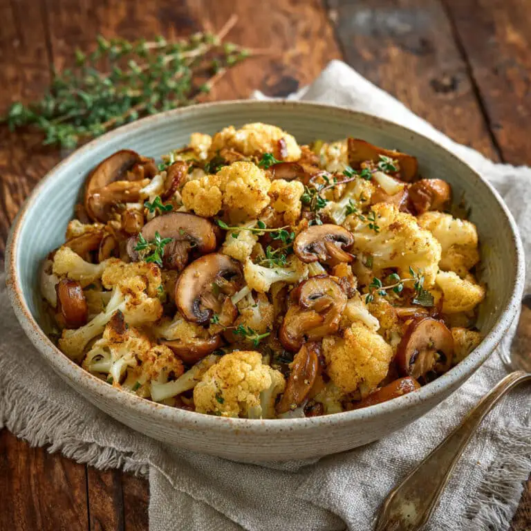 Sautéed Garlic Mushrooms & Cauliflower