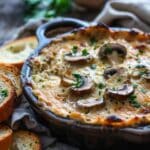 The Best Creamy Hot Cheesy Mushroom Dip