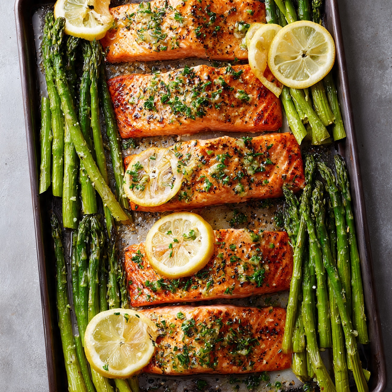 Sheet-Pan Garlic Butter Salmon & Asparagus