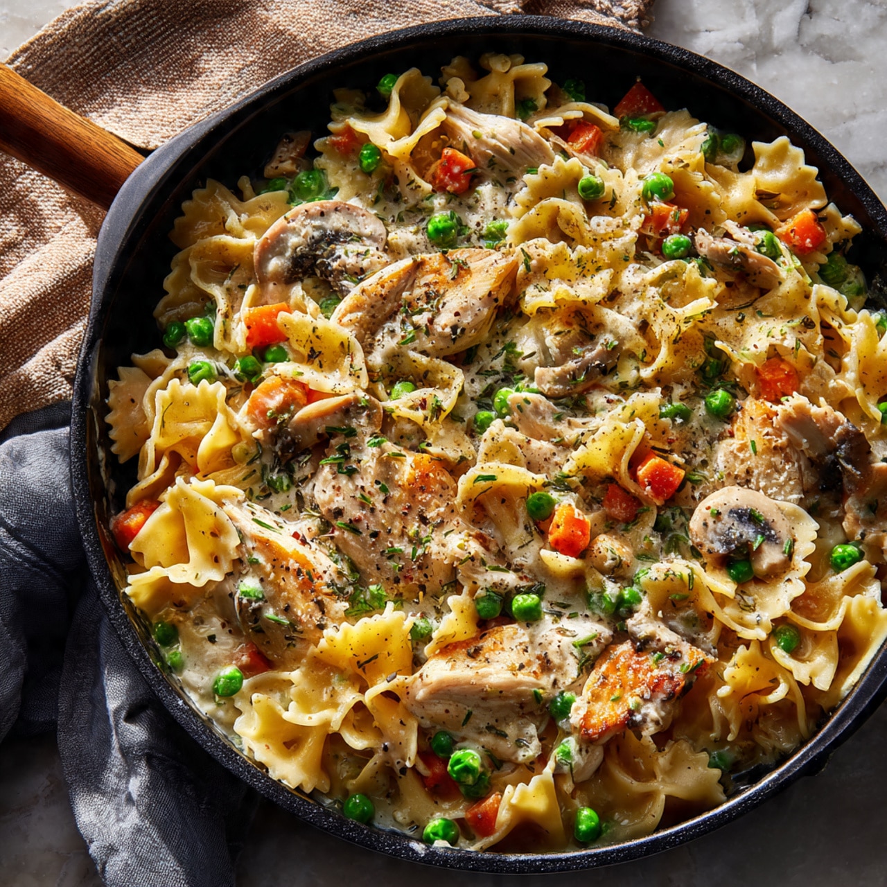 Chicken Pot Pie Skillet Pasta