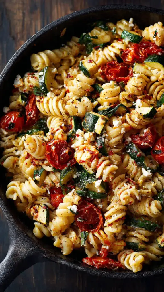 Healthy Baked Feta Pasta with Vegetables