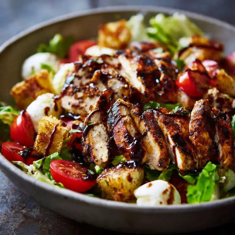 Baked Marinated Chicken Salad with Mozzarella and Balsamic Vinaigrette