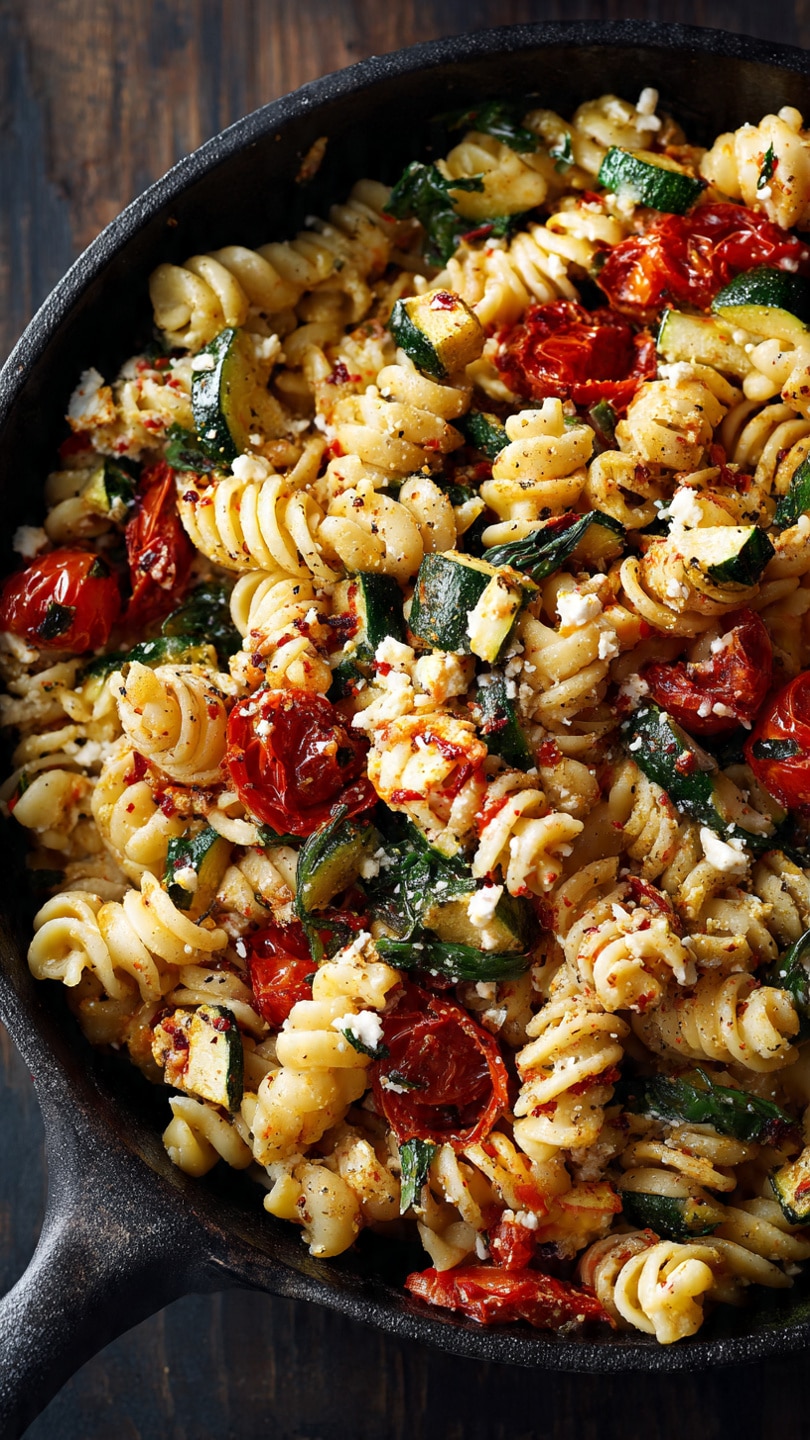 Healthy Baked Feta Pasta with Vegetables