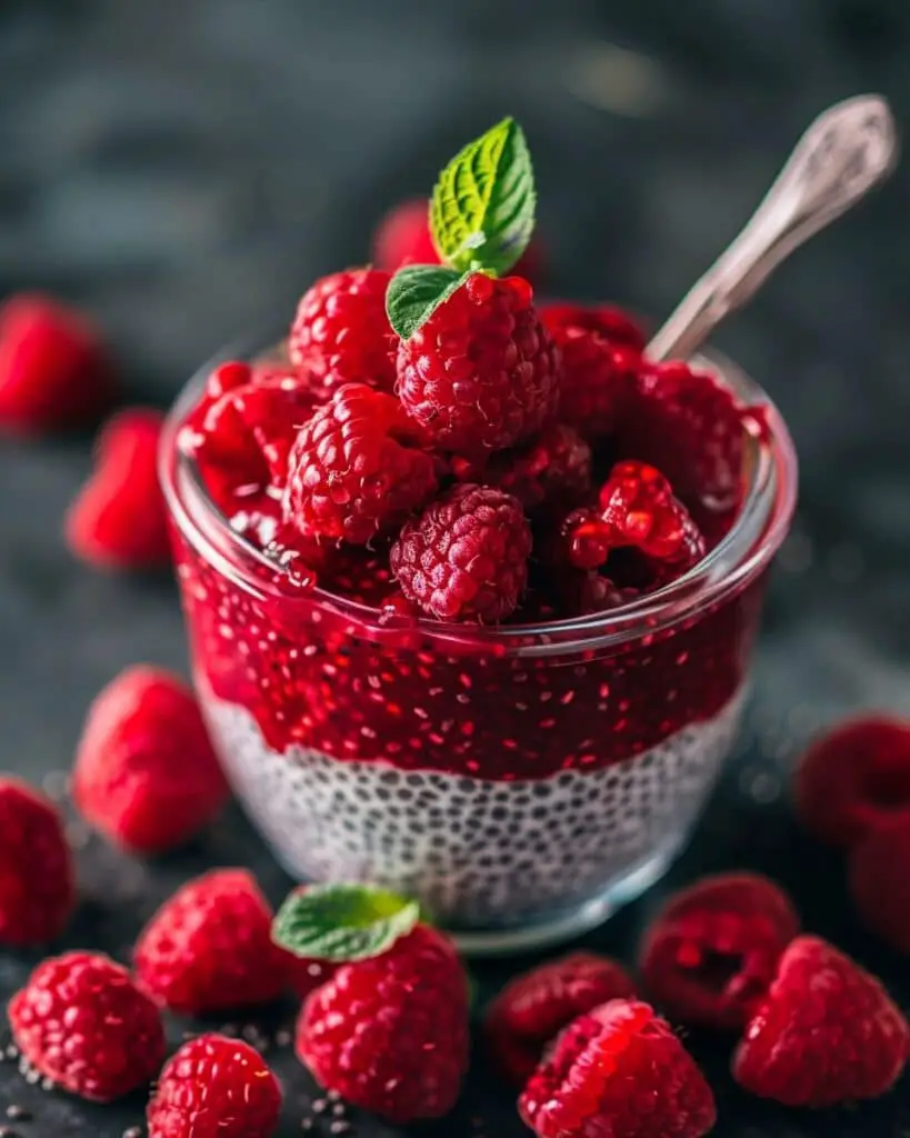 Vegan Raspberry Chia Pudding